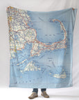 Cape Cod and the Islands Vintage Road Map Blanket