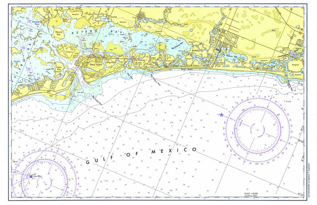 Sanibel to Estero Bay, Florida Chart Placemat
