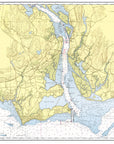 CT River View Nautical Chart Placemats, set of 4