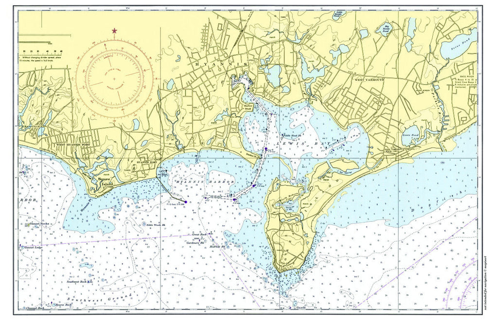 Hyannis Harbor, MA Chart Placemat