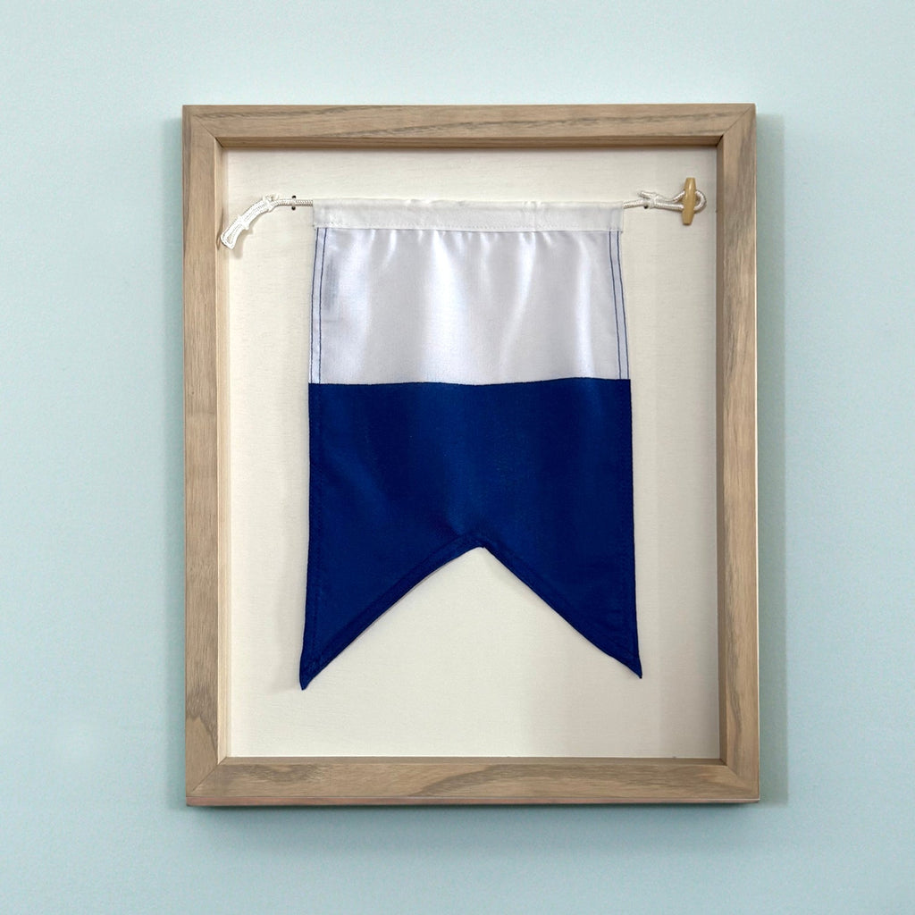"A" Nautical Flag in Glass-Free Shadow Box Frame