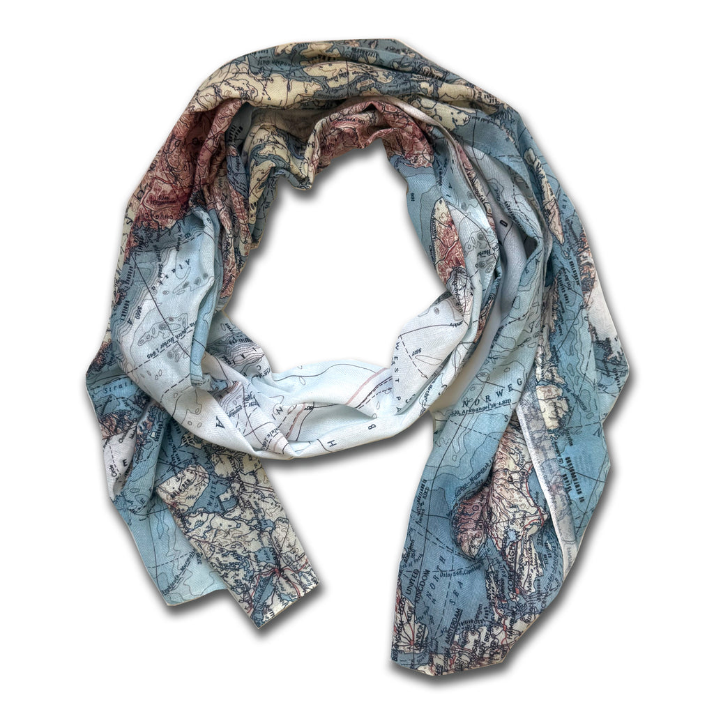 Arctic Circle, Vintage Map Scarf