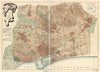 Barcelona, España, Vintage Map, c. 1915 Scarf