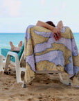 Towel, Beach & Bath - Side A: Cotton Terry. Side B: Fleecy Map