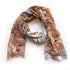 Map-themed scarf on a white background
