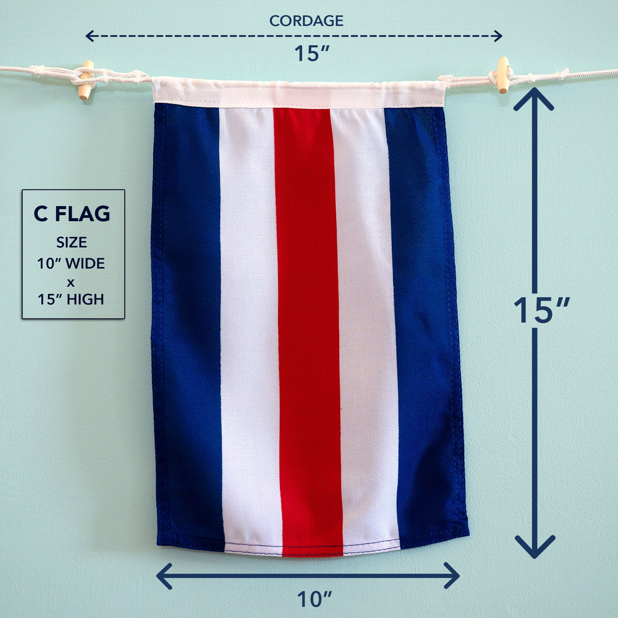 C (Charlie) Nautical Signal Flag – Traditional Maritime Code Flag