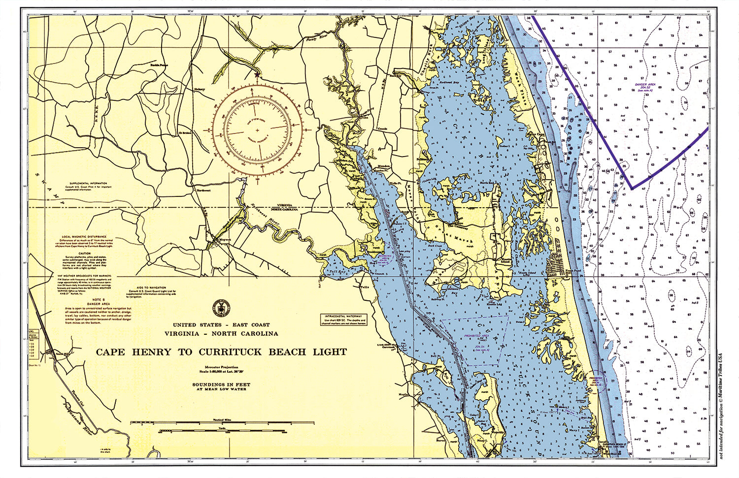 Currituck, North Carolina Chart Placemat
