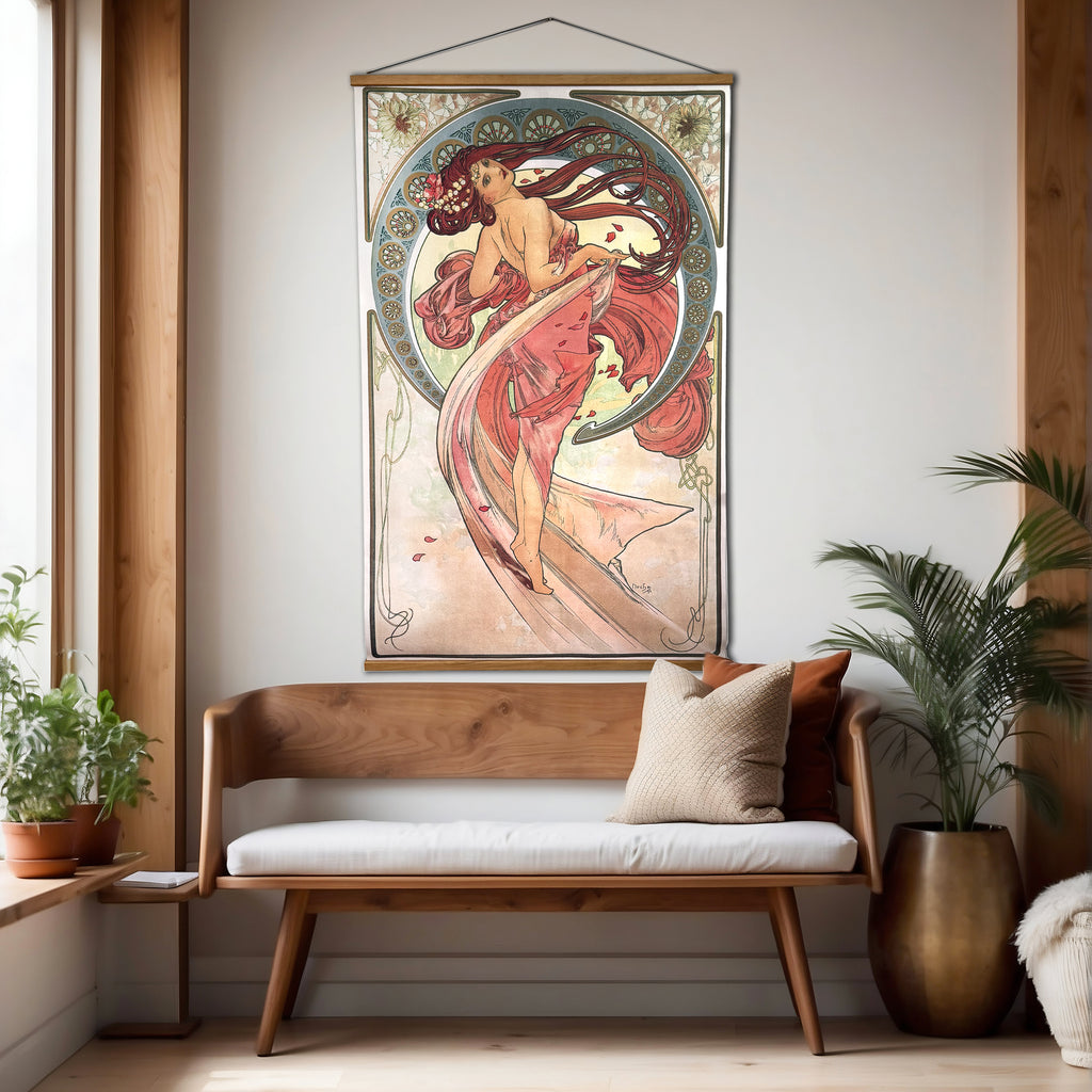 Alphonse Mucha's 'Dance' Canvas Wall Scroll