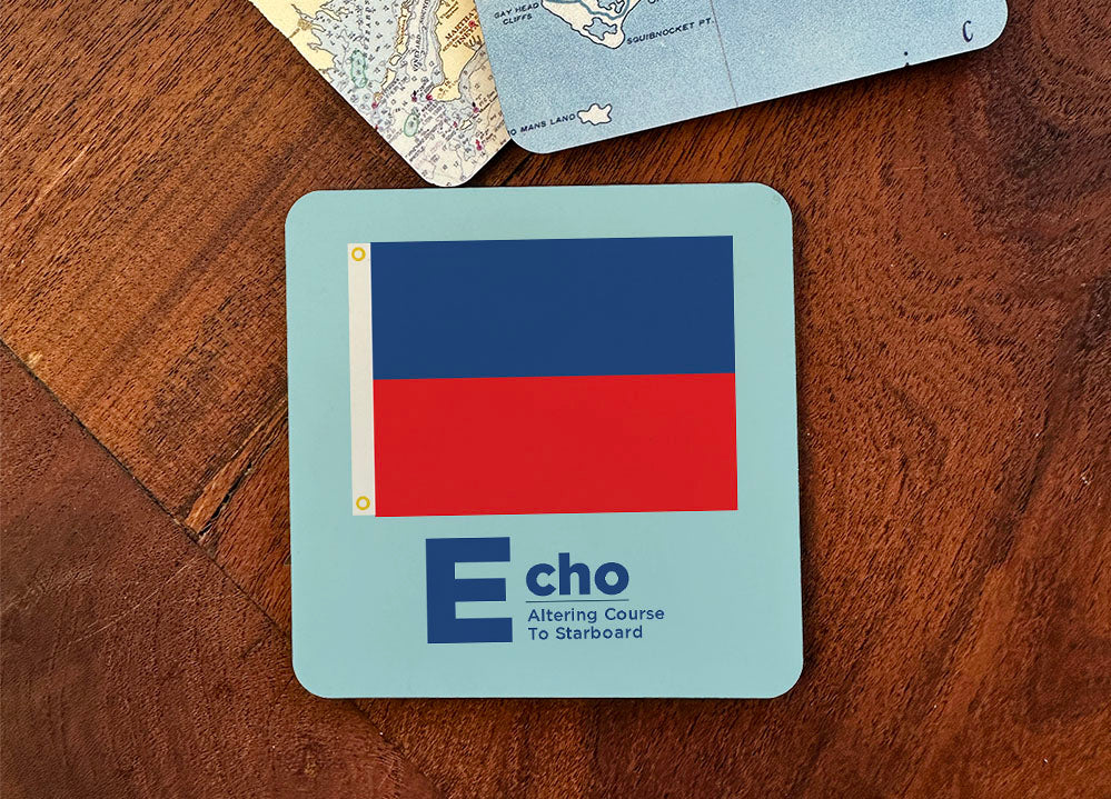 Nautical Flag Coaster - ‘E’ Echo