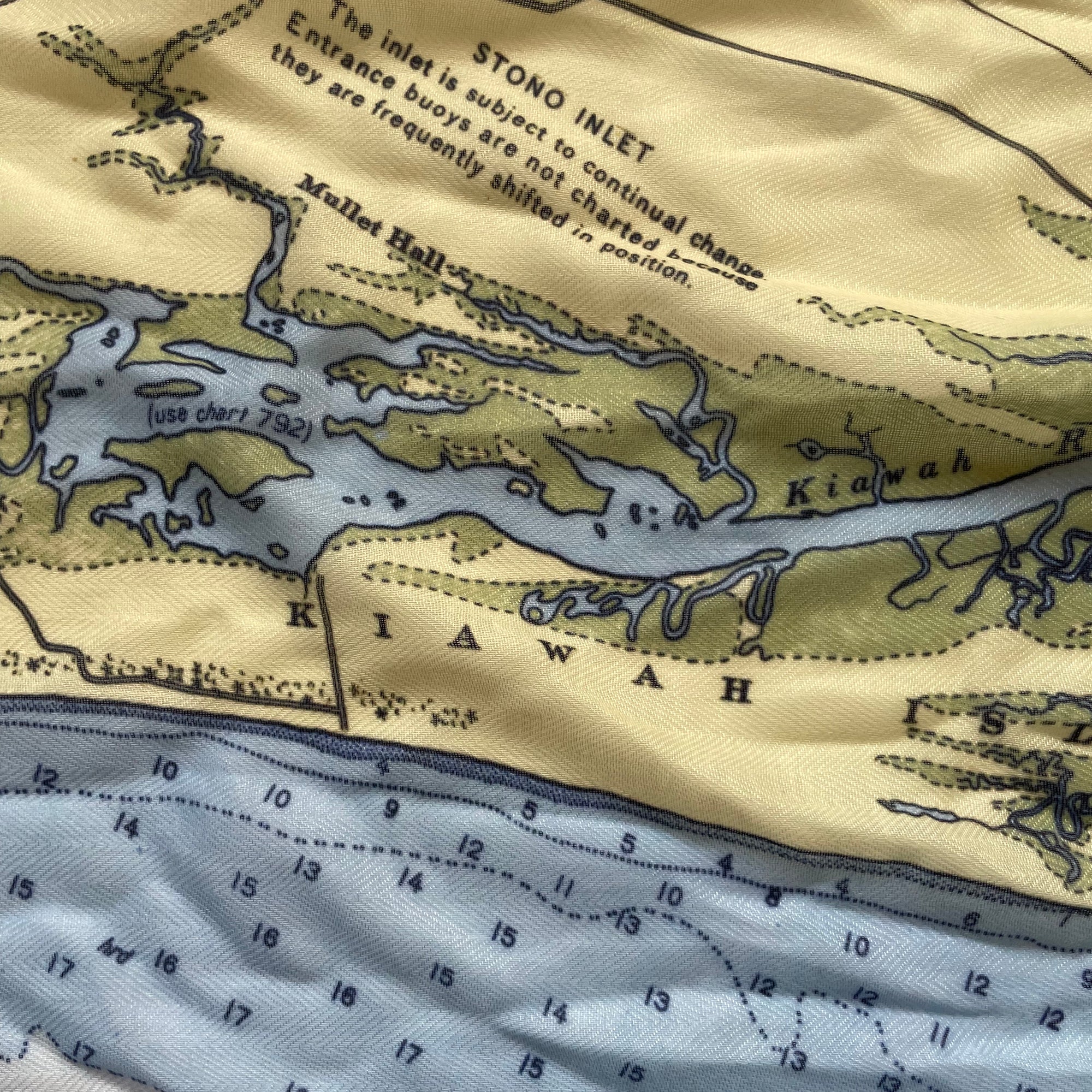 Charleston, SC  Nautical Chart Scarf