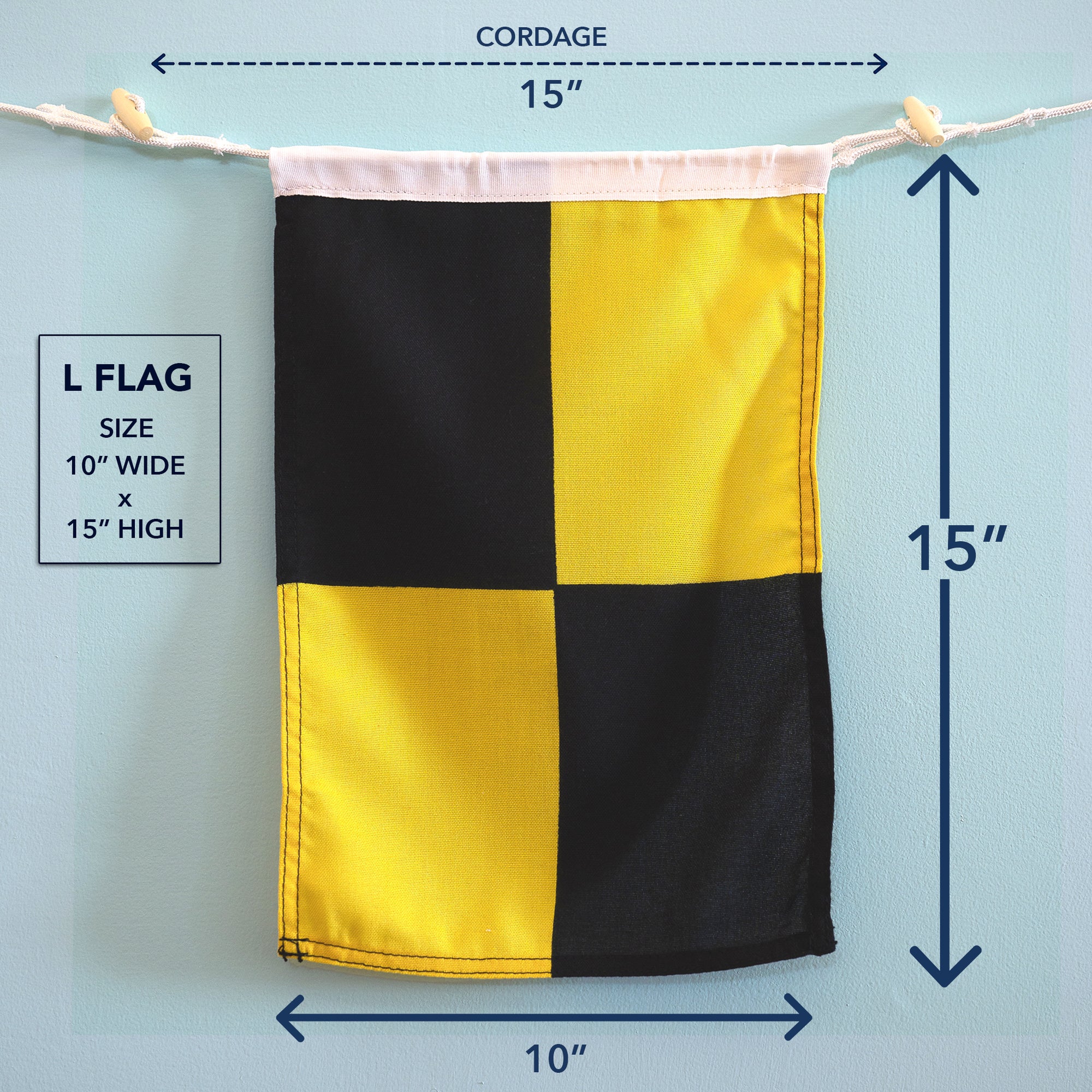 L (Lima) Nautical Signal Flag – Traditional Maritime Code Flag