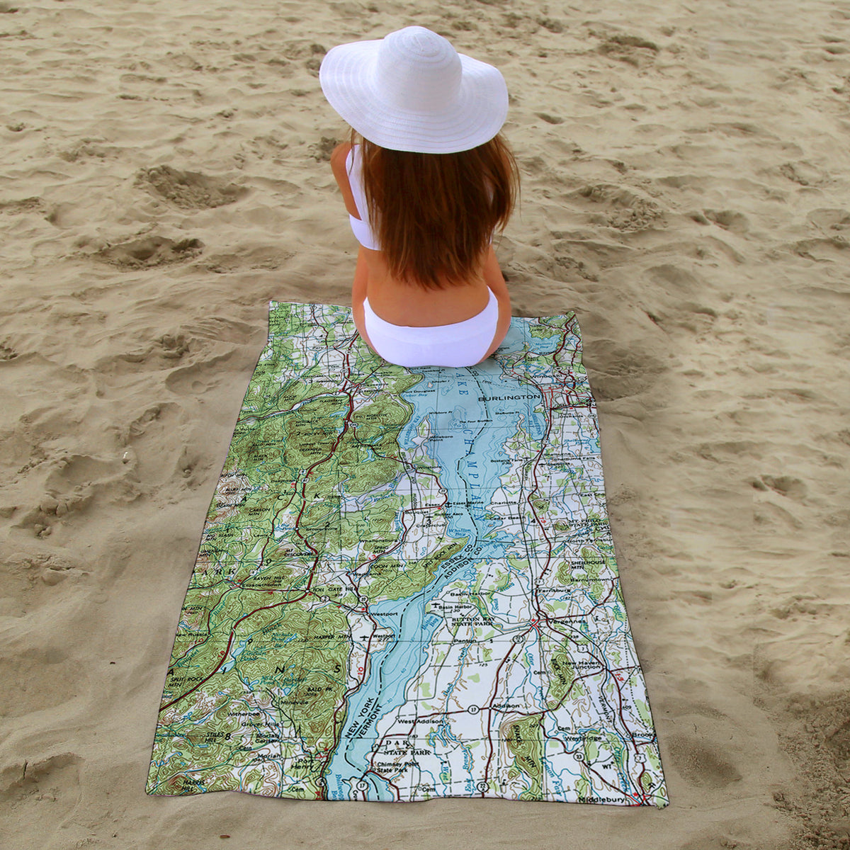 Lake Champlain Vintage Map Sport Towel – Vermont &amp; New York