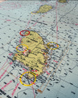 Guadeloupe to St. Lucia Nautical Chart Wall Scroll