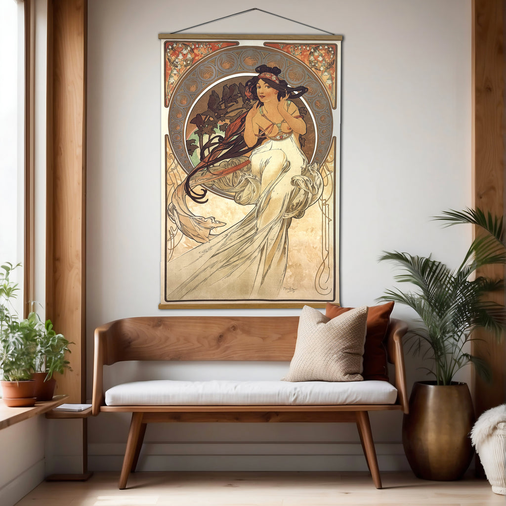 Alphonse Mucha's 'Music' Canvas Wall Scroll