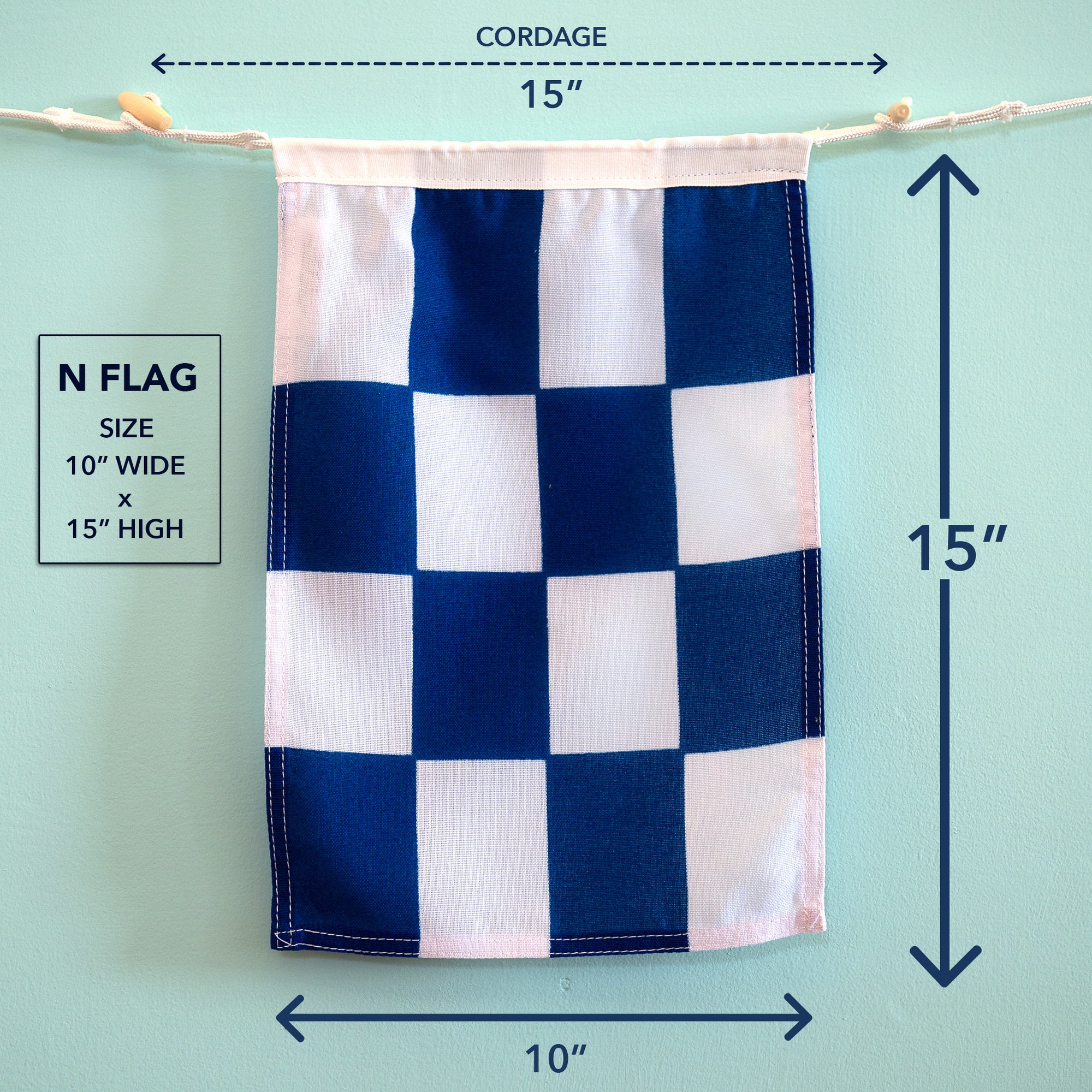 N (November) Nautical Signal Flag – Traditional Maritime Code Flag