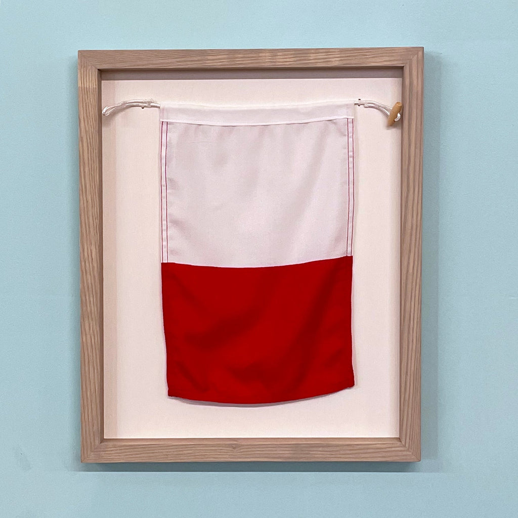 "H" Nautical Flag in Glass-Free Shadow Box Frame