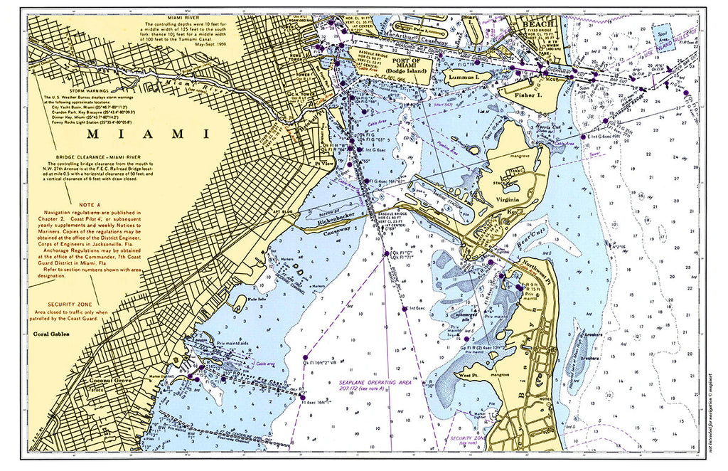 Miami, Florida Chart Placemat