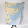 Outerbanks NC Nautical Chart Blanket