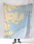Outerbanks NC Nautical Chart Blanket