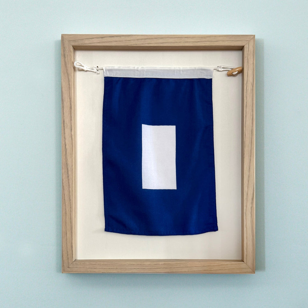 "P" Nautical Flag in Glass-Free Shadow Box Frame