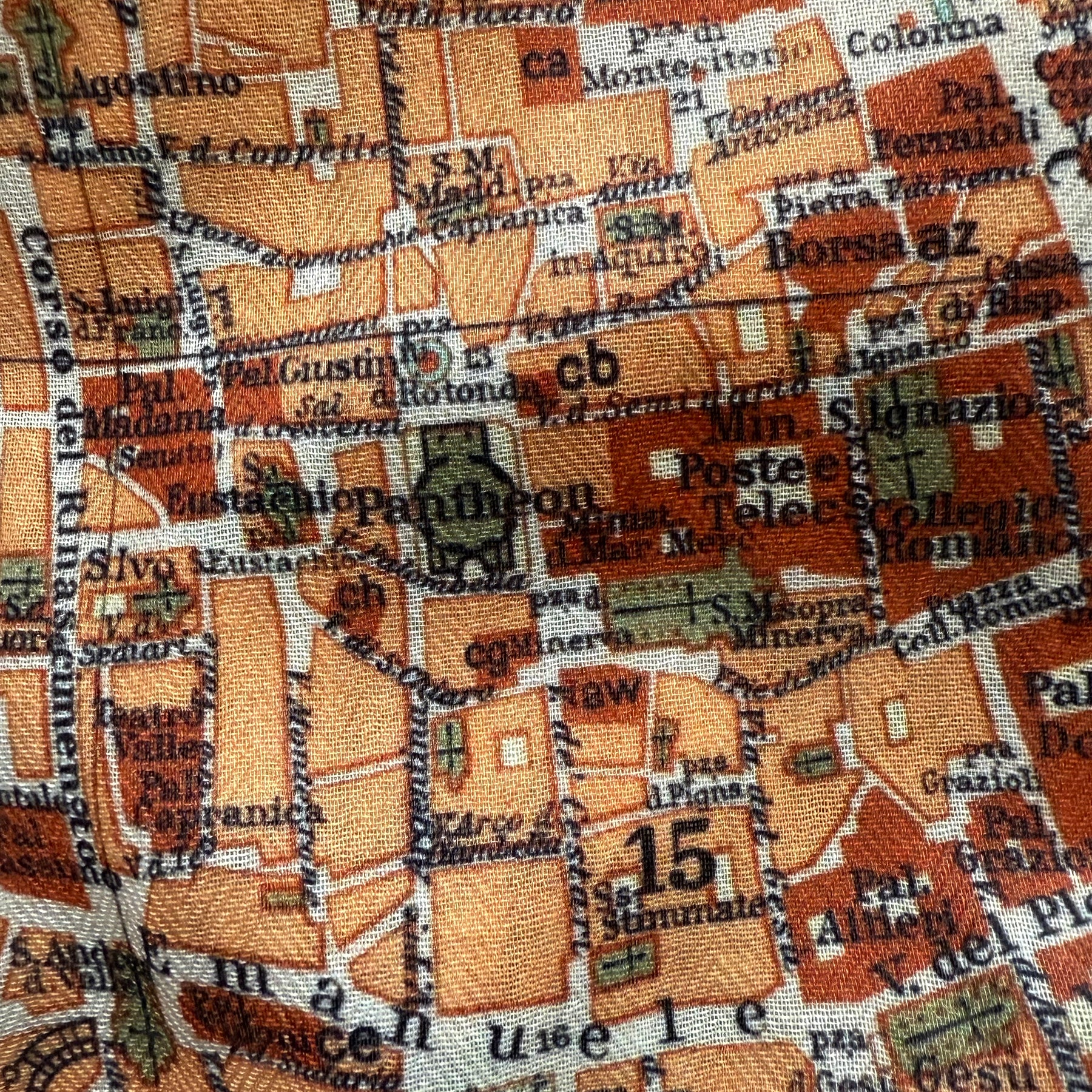 Rome, Italy Vintage Map Scarf (Pianta Roma)