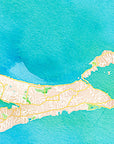 Bermuda Watercolor Map Scarf