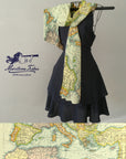 Mediterranean Sea Vintage Map, c. 1900 Scarf