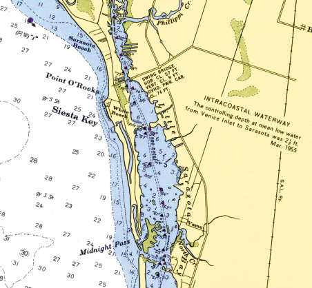 Siesta Key, FL.Nautical Chart Blanket