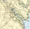 Milbridge, ME Vintage Nautical Chart Blanket