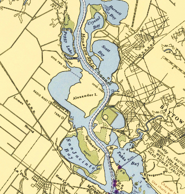 Houston / Galveston Nautical Chart Scarf
