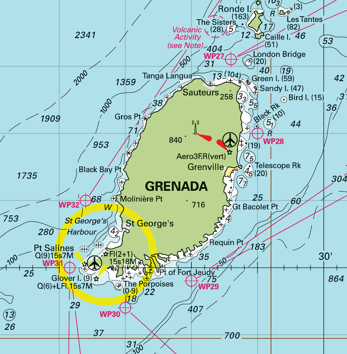 Martinique to Grenada Chart Blanket (St. Lucia, Barbados, Saint Vincent &amp; the Grenadines)