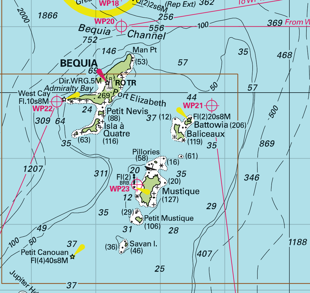 Martinique to Grenada Chart Blanket (St. Lucia, Barbados, Saint Vincent &amp; the Grenadines)