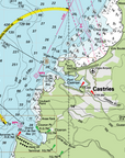 St Lucia, Caribbean, Nautical Chart Quick-Dry Towel