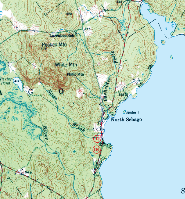 Sebago Lake, Maine, Vintage Topographical Map Blanket