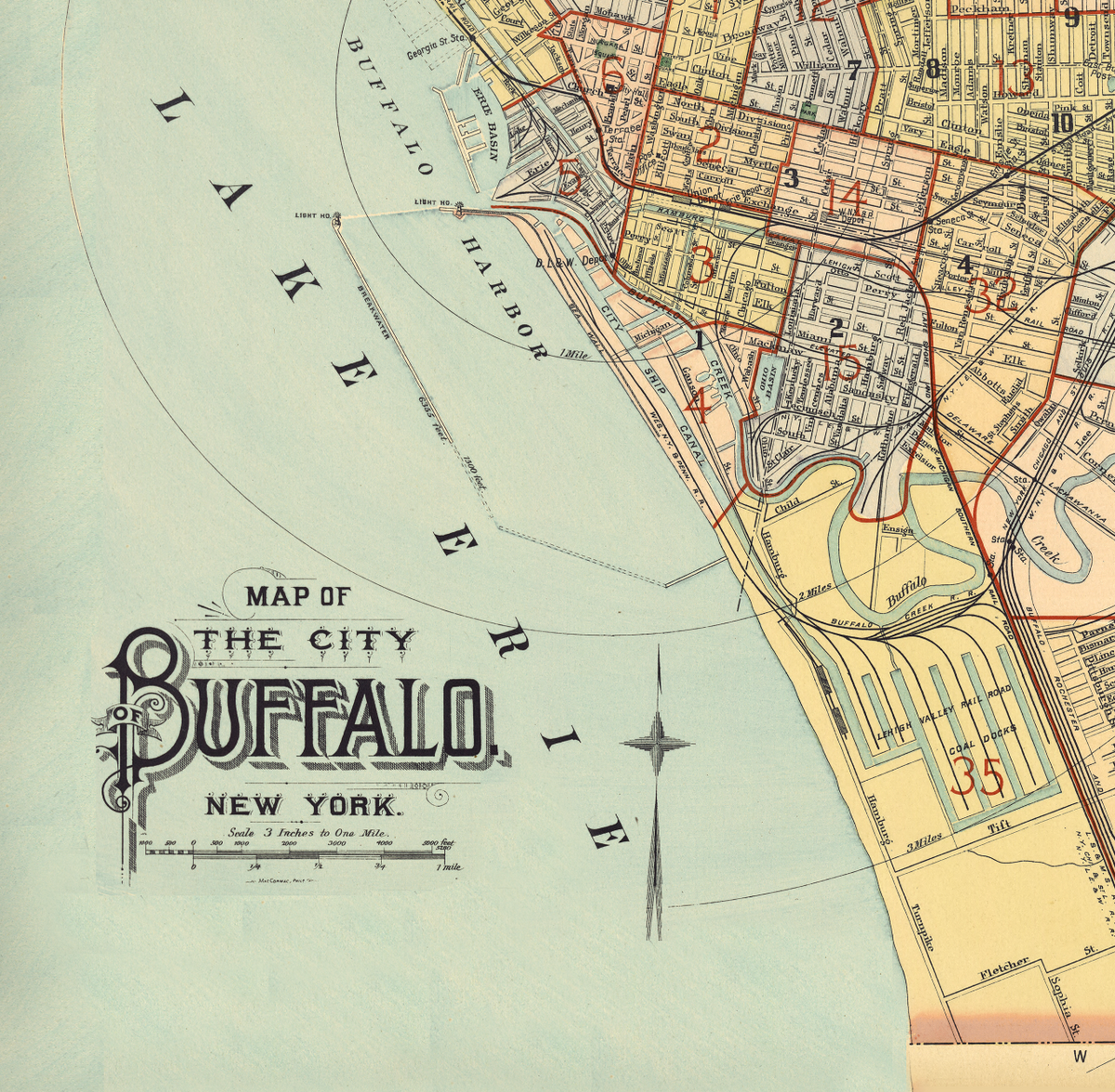 Buffalo, New York Vintage Map Scarf