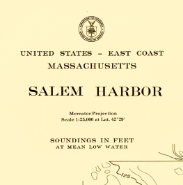 Salem &amp; Marblehead Vintage Nautical Chart Scarf