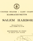 Salem & Marblehead Vintage Nautical Chart Scarf