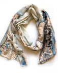 Scarf with map design on a white background