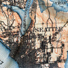 Vintage map of Seattle with topographic details