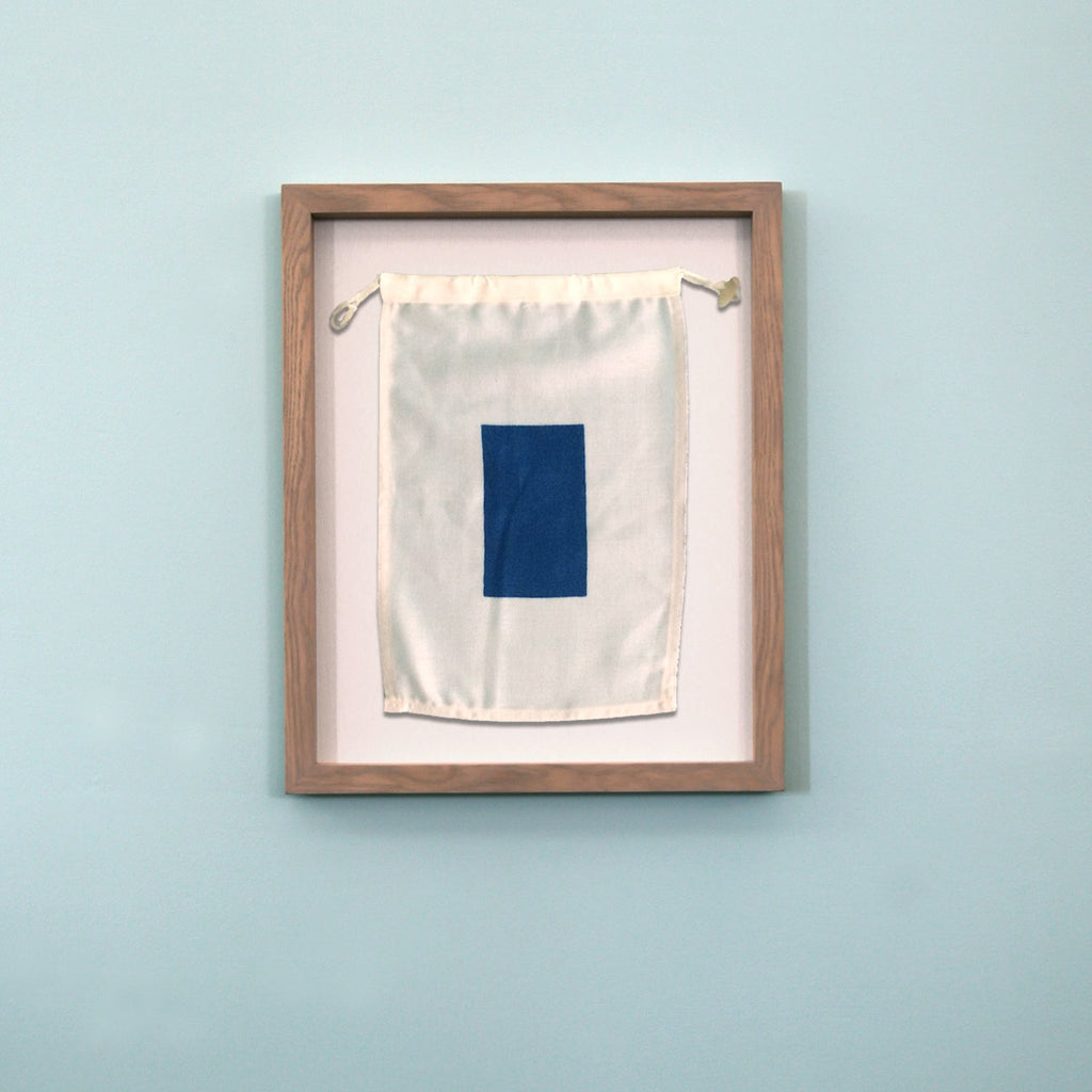 "S" Nautical Flag in Glass-Free Shadow Box Frame