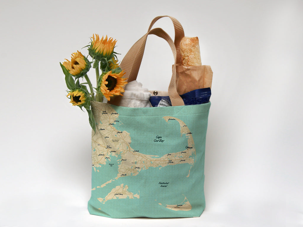 Cape Cod & the Islands Modern Wave Map Tote