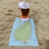 St Lucia, Caribbean, Nautical Chart Quick-Dry Towel