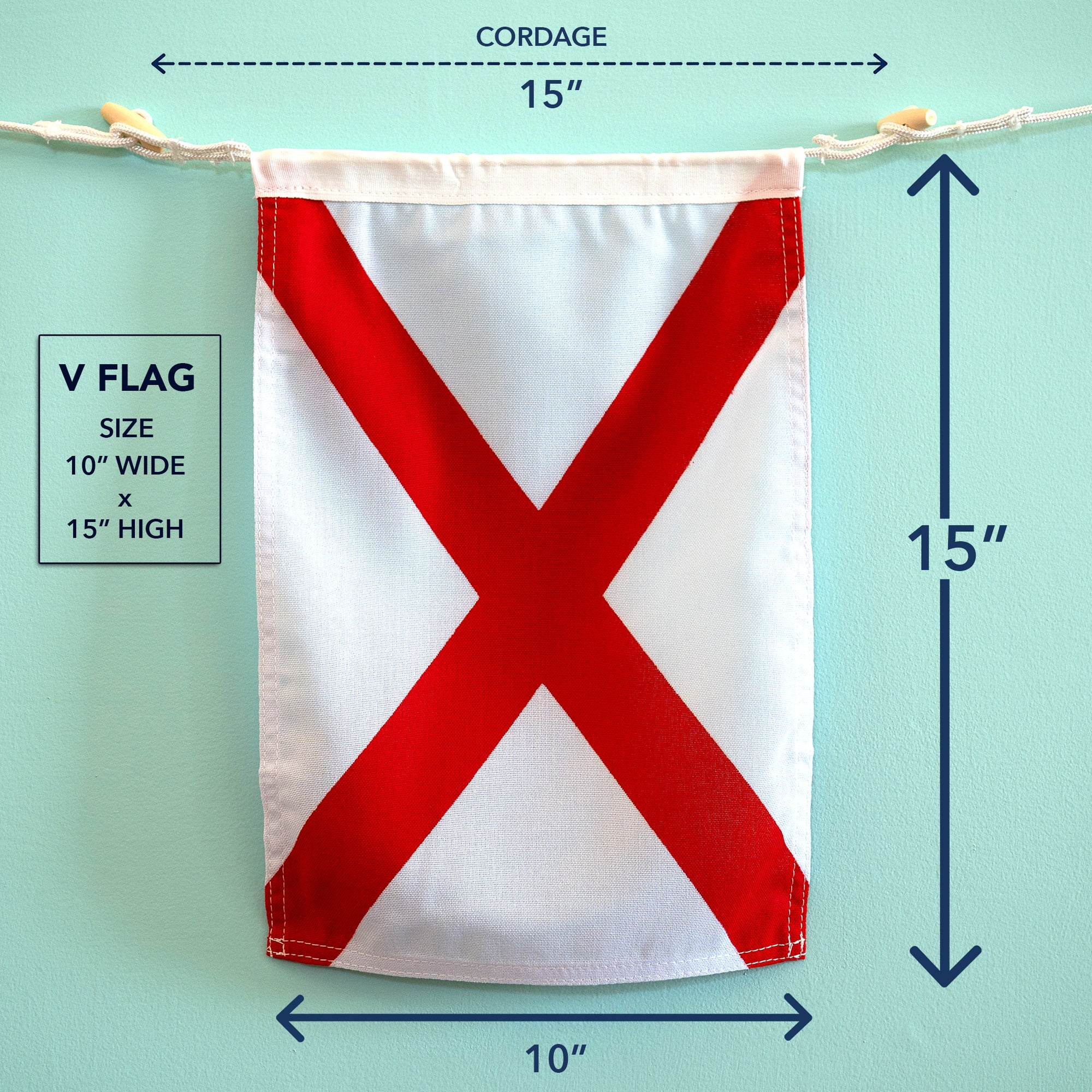 V (Victor) Nautical Signal Flag – Traditional Maritime Code Flag