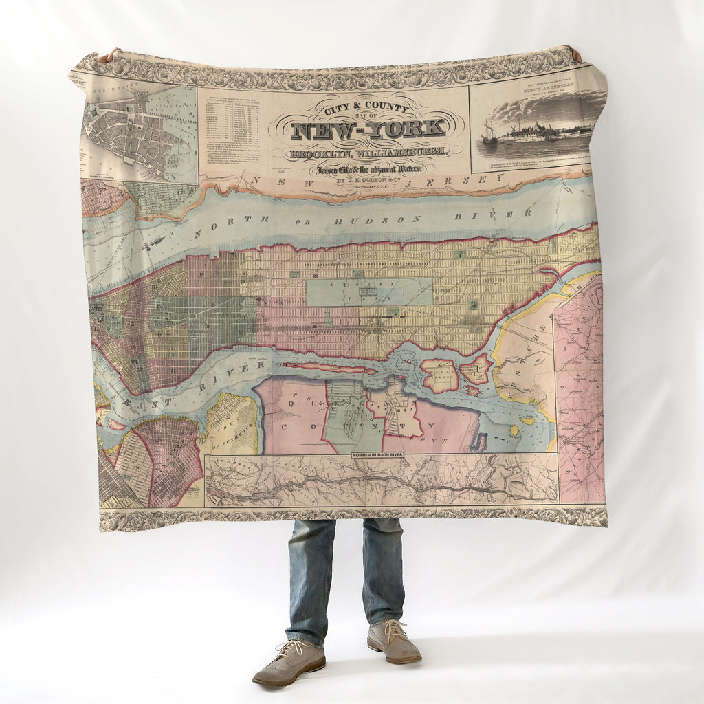 Manhattan Vintage Map Blanket