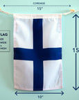 X (X-ray) Nautical Signal Flag – Traditional Maritime Code Flag