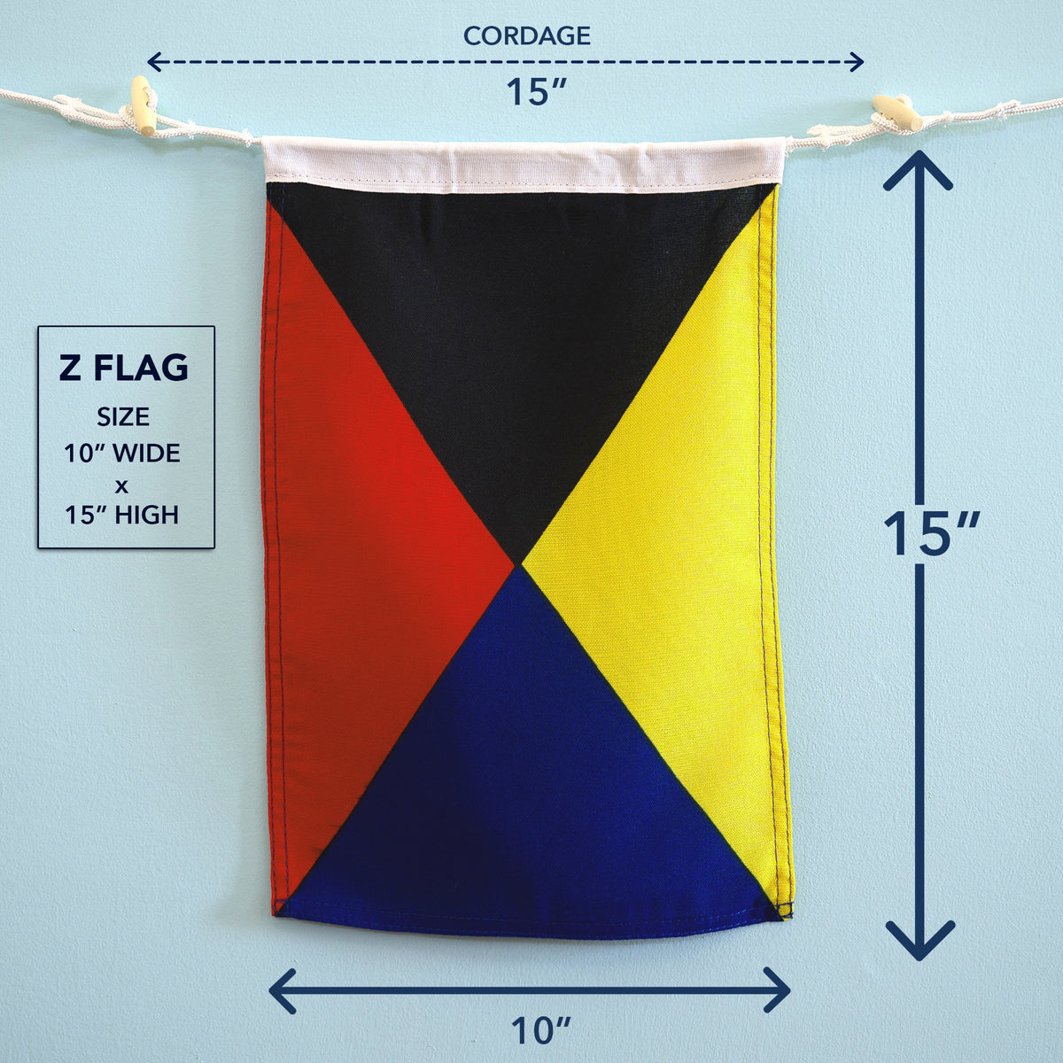 Z (Zulu) Nautical Signal Flag – Traditional Maritime Code Flag