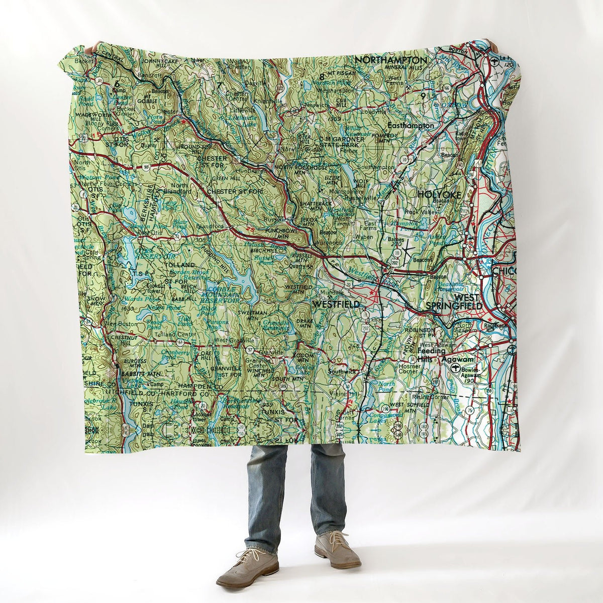 Agawam MA topo map Blanket - Maritime Tribes USABlanket