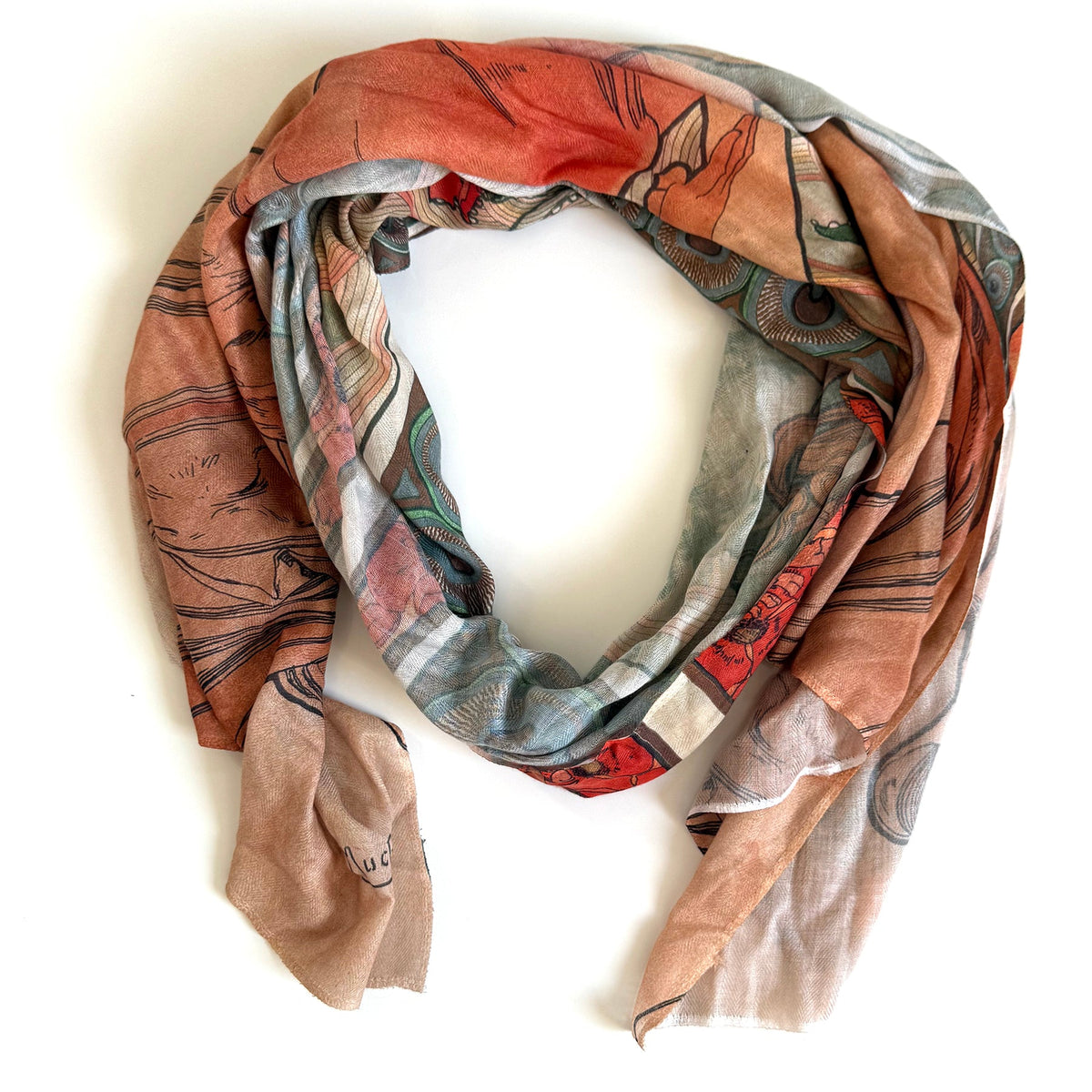 Alphonse Mucha Scarf - The Arts: "Painting" - Maritime Tribes USA