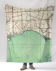 Anchor Bay (Lake St. Clair), MI Topo Map Blanket - Maritime Tribes USABlanket
