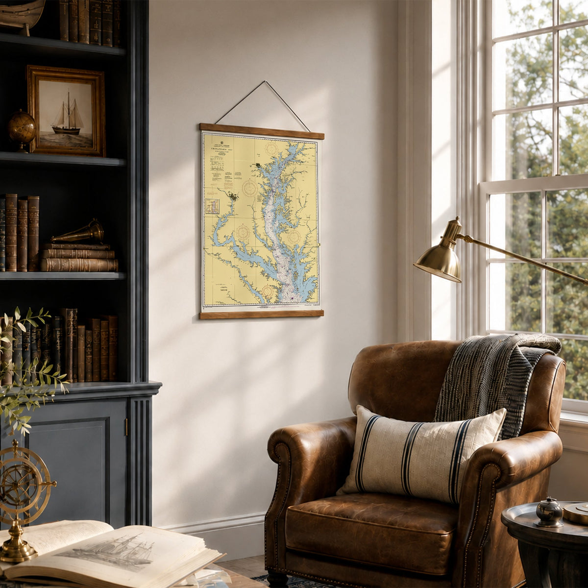 Annapolis, Chesapeake Bay Northern Part Nautical Chart Fabric Scroll - Maritime Tribes USAScroll